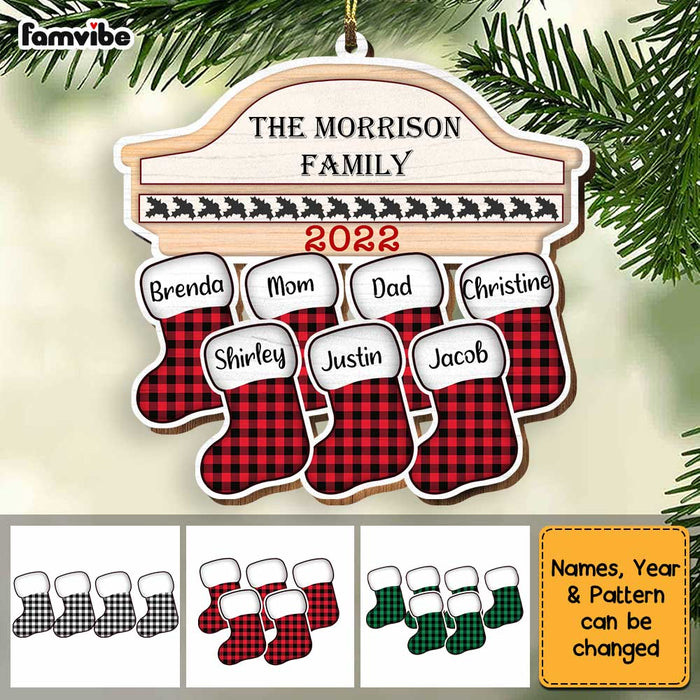 Personalized Family Christmas Buffalo Plaid Ornament SB262 32O34 1