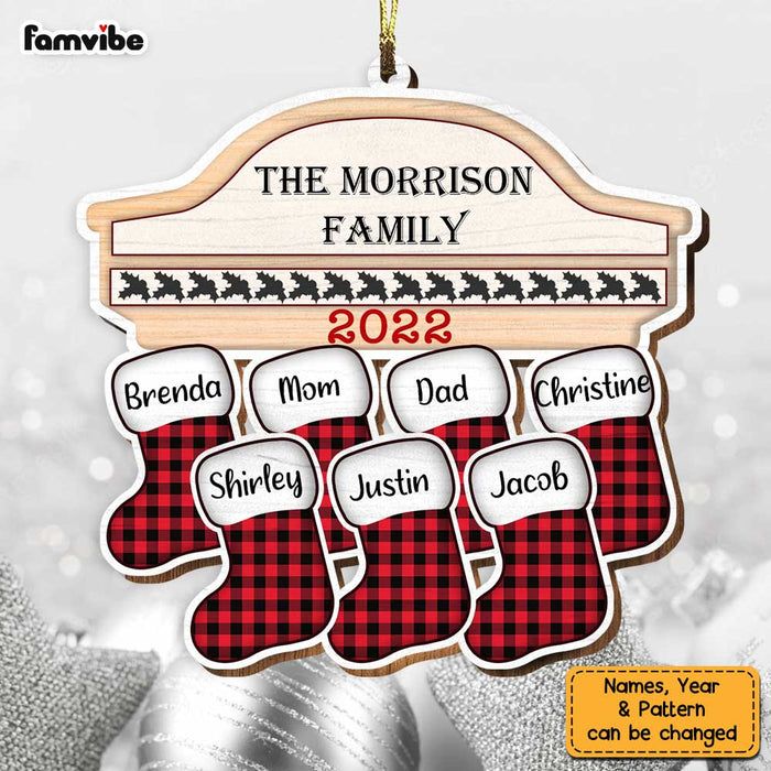 Personalized Family Christmas Buffalo Plaid Ornament SB262 32O34 1