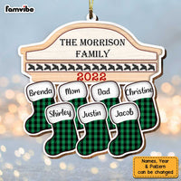 Personalized Family Christmas Buffalo Plaid Ornament SB262 32O34 thumb 1