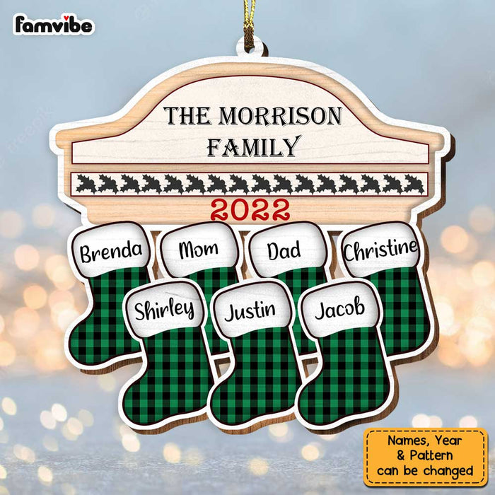Personalized Family Christmas Buffalo Plaid Ornament SB262 32O34 1
