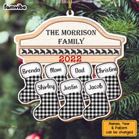 Personalized Family Christmas Buffalo Plaid Ornament SB262 32O34 thumb 1