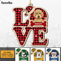 Personalized Love Dog Buffalo Plaid Ornament SB271 30O47 thumb 1