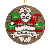 Personalized Family Christmas Hat Santa Elf Ornament Circle Ornament SB295 58O28 thumb 1