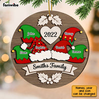 Personalized Family Christmas Hat Santa Elf Ornament Circle Ornament SB295 58O28 thumb 1
