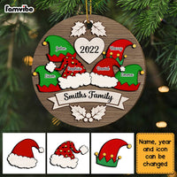 Personalized Family Christmas Hat Santa Elf Ornament Circle Ornament SB295 58O28 thumb 1