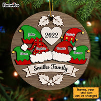 Personalized Family Christmas Hat Santa Elf Ornament Circle Ornament SB295 58O28 thumb 1