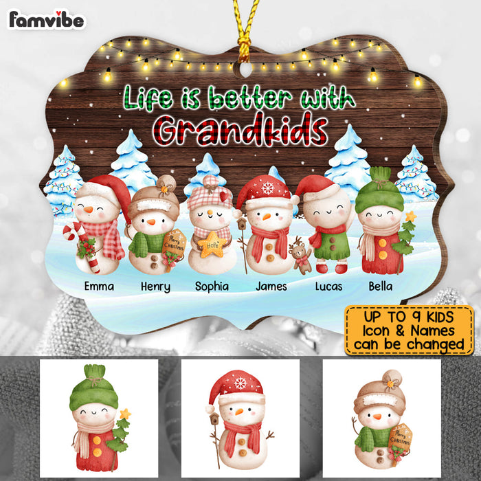 Personalized Life Is Better With Grandkids Snowman Benelux Ornament SB272 23O53 1