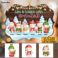 Personalized Life Is Better With Grandkids Snowman Benelux Ornament SB272 23O53 thumb 1