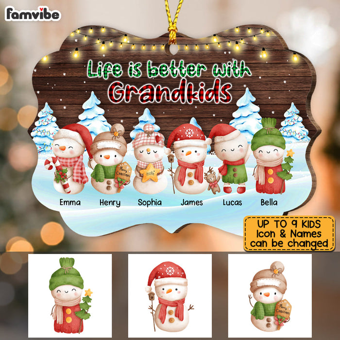 Personalized Life Is Better With Grandkids Snowman Benelux Ornament SB272 23O53 1