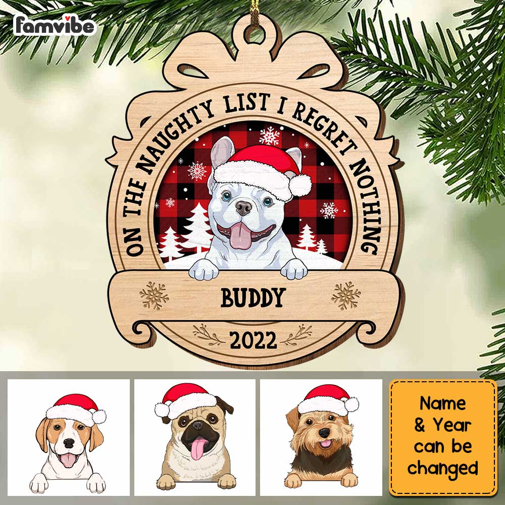 Personalized Dog On Naughty List Ornament SB285 30O34 Primary Mockup
