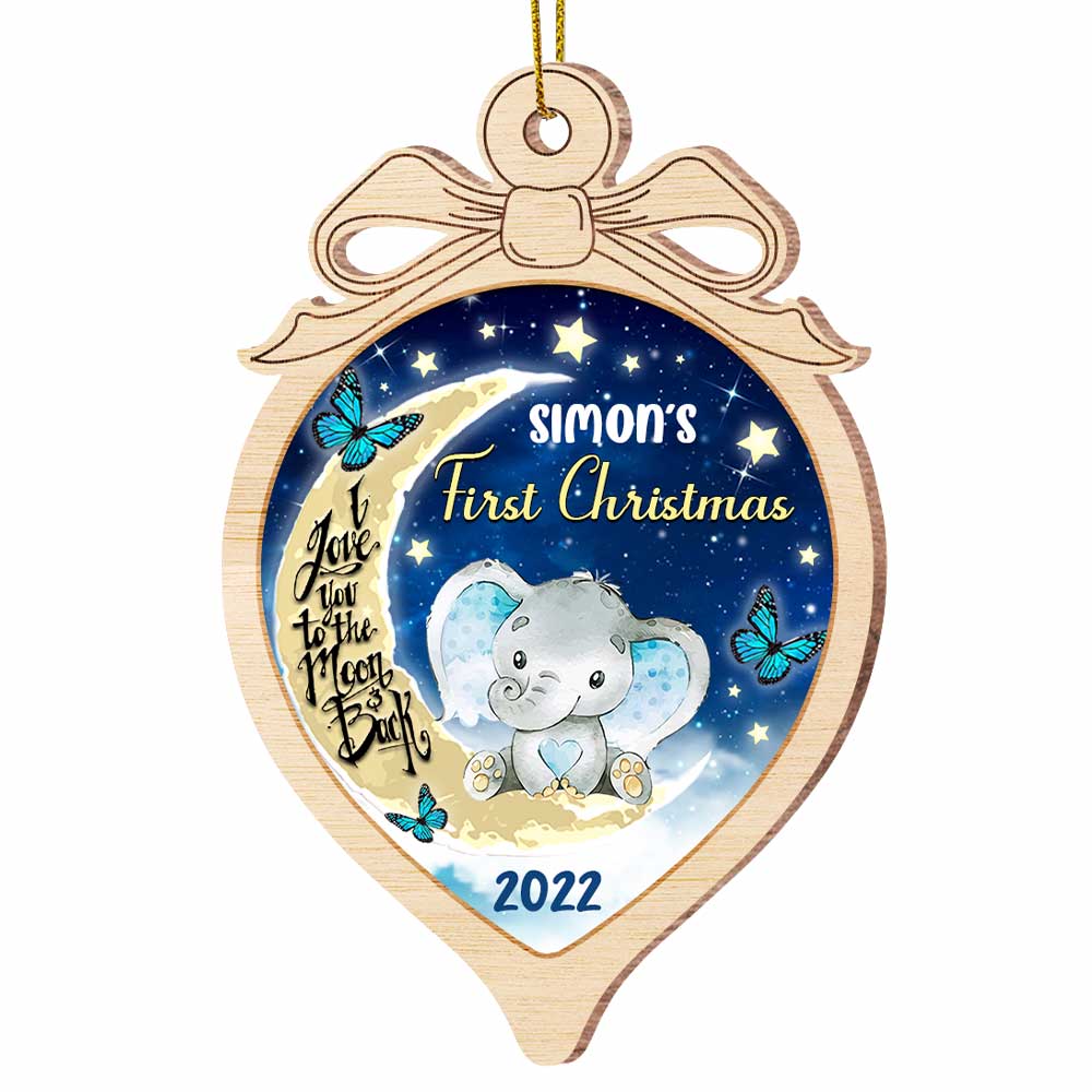 Personalized Elephant Baby's First Christmas Ornament SB282 23O47 Primary Mockup
