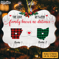 Personalized The Love Between Family Knows No Distance Benelux Ornament NB181 73O36 thumb 1