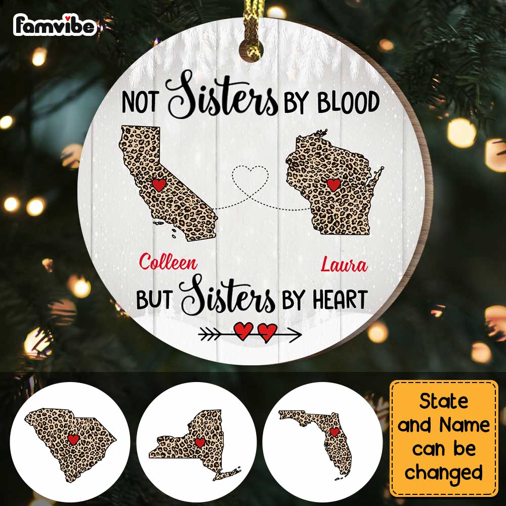 Personalized Sisters By Heart Long Distance Ornament SB2214 30O47
