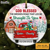 Personalized Couple Red Truck The Broken Road Circle Ornament OB12 32O28 1