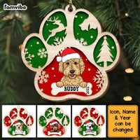 Personalized Dog Paw Merry Christmas Ornament SB282 58O34 thumb 1