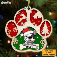 Personalized Dog Paw Merry Christmas Ornament SB282 58O34 thumb 1