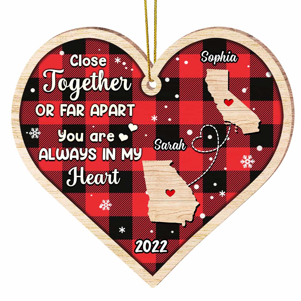 Personalized Long Distance You Are Always In My Heart Ornament SB282 32O47 Primary Mockup