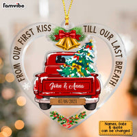Personalized Couple Happy Red Truck Christmas Ornament SB291 58O34 thumb 1