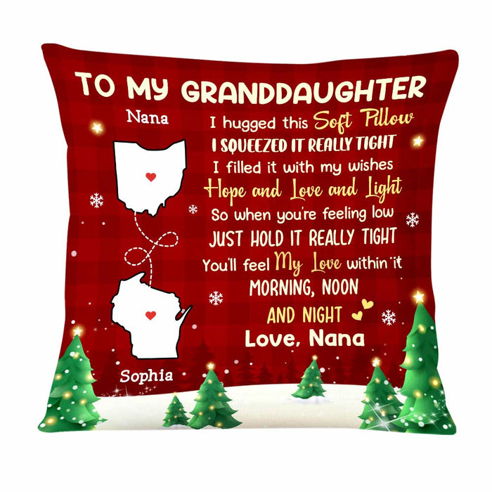 Personalized Long Distance To Granddaughter Pillow SB292 30O47 1
