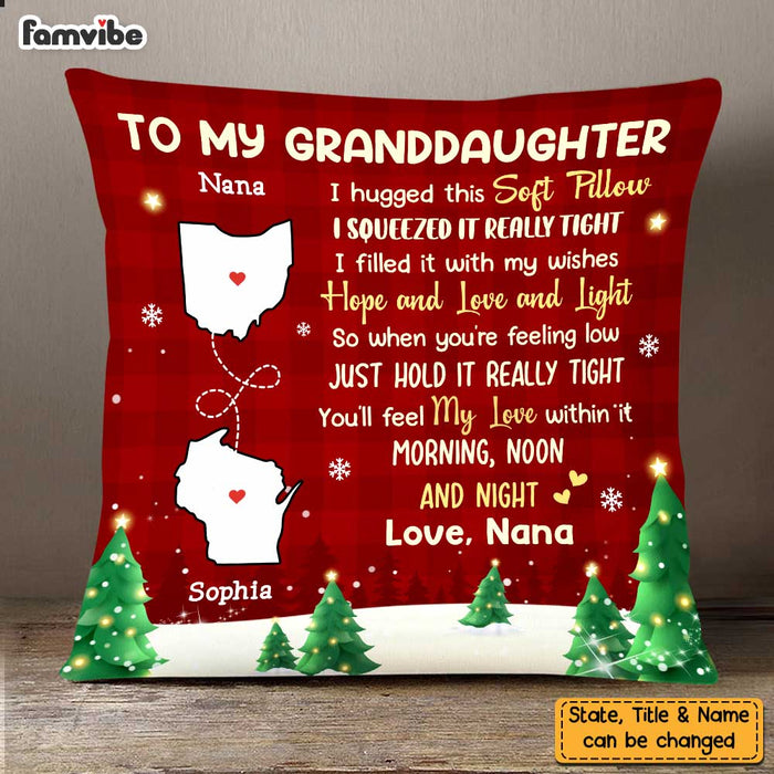 Personalized Long Distance To Granddaughter Pillow SB292 30O47 1