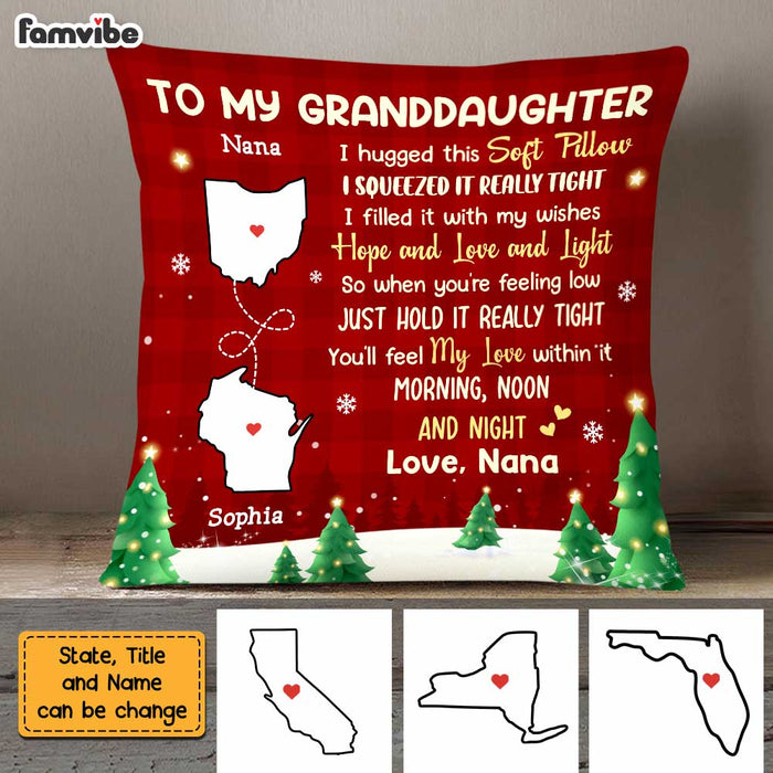 Personalized Long Distance To Granddaughter Pillow SB292 30O47 1