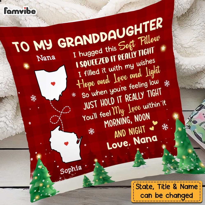 Personalized Long Distance To Granddaughter Pillow SB292 30O47 1