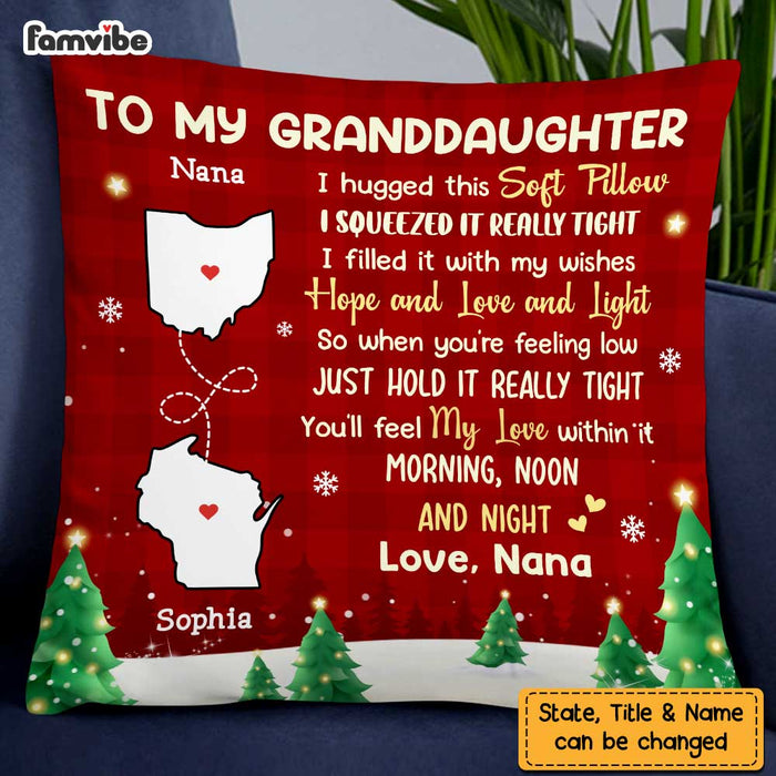 Personalized Long Distance To Granddaughter Pillow SB292 30O47 1