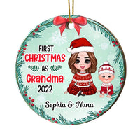 Personalized First Christmas As For Whole Family Baby 1st Xmas Circle Ornament SB292 58O28 thumb 1