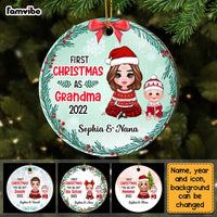 Personalized First Christmas As For Whole Family Baby 1st Xmas Circle Ornament SB292 58O28 thumb 1