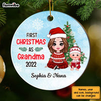 Personalized First Christmas As For Whole Family Baby 1st Xmas Circle Ornament SB292 58O28 thumb 1