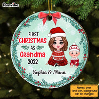 Personalized First Christmas As For Whole Family Baby 1st Xmas Circle Ornament SB292 58O28 thumb 1