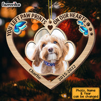 Personalized Dog Memo Left Pawprint In My Heart Ornament SB294 30O53 thumb 1