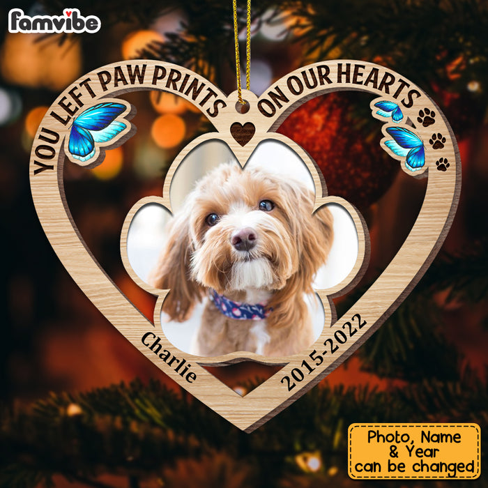 Personalized Dog Memo Left Pawprint In My Heart Ornament SB294 30O53 1