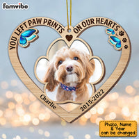 Personalized Dog Memo Left Pawprint In My Heart Ornament SB294 30O53 thumb 1
