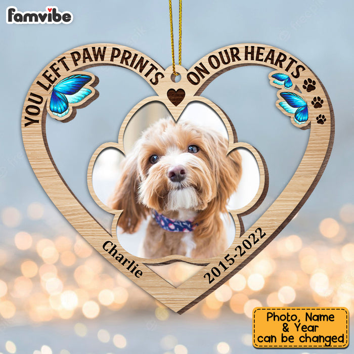 Personalized Dog Memo Left Pawprint In My Heart Ornament SB294 30O53 1