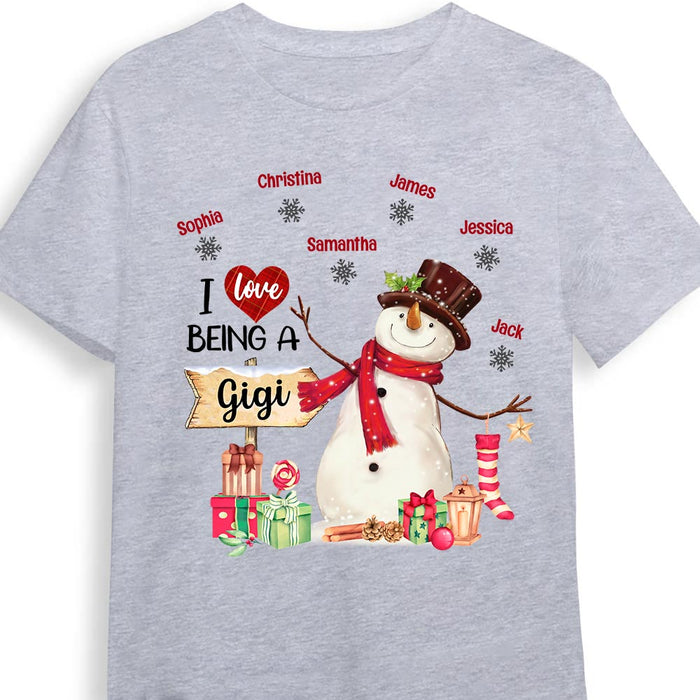 Personalized I Love Being A Grandma Snowman Shirt - Hoodie - Sweatshirt SB301 23O47 1