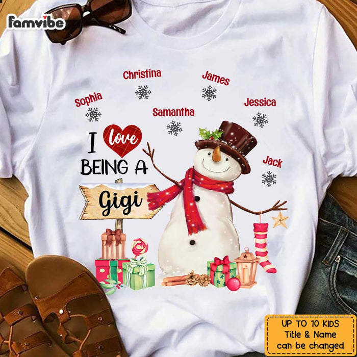 Personalized I Love Being A Grandma Snowman Shirt - Hoodie - Sweatshirt SB301 23O47 1
