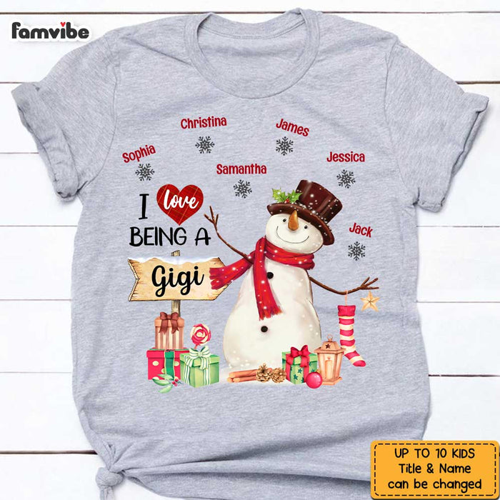 Personalized I Love Being A Grandma Snowman Shirt - Hoodie - Sweatshirt SB301 23O47 1