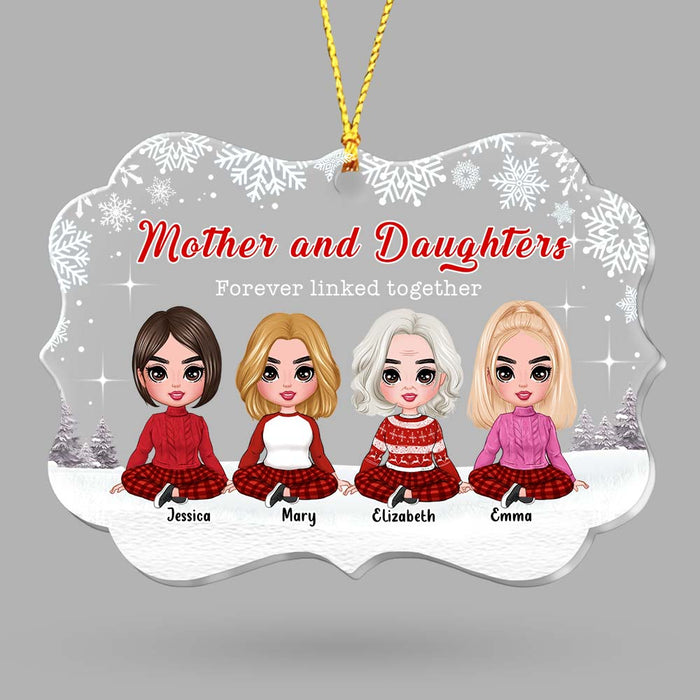 Personalized Mother And Daughter Forever Linked Together Christmas Benelux Ornament SB293 23O67 1