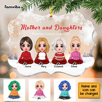 Personalized Mother And Daughter Forever Linked Together Christmas Benelux Ornament SB293 23O67 thumb 1