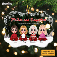 Personalized Mother And Daughter Forever Linked Together Christmas Benelux Ornament SB293 23O67 thumb 1