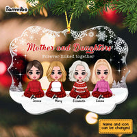 Personalized Mother And Daughter Forever Linked Together Christmas Benelux Ornament SB293 23O67 thumb 1