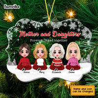 Personalized Mother And Daughter Forever Linked Together Christmas Benelux Ornament SB293 23O67 thumb 1