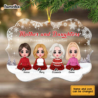 Personalized Mother And Daughter Forever Linked Together Christmas Benelux Ornament SB293 23O67 thumb 1