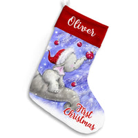 Personalized Elephant Baby First Christmas Stocking SB294 23O53 thumb 1
