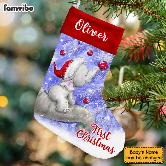 Personalized Elephant Baby First Christmas Stocking SB294 23O53 1