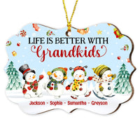 Personalized Life Is Better With Grandkids Snowman Christmas Benelux Ornament SB303 32O47 thumb 1