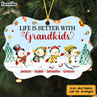 Personalized Life Is Better With Grandkids Snowman Christmas Benelux Ornament SB303 32O47 thumb 1