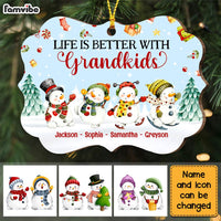 Personalized Life Is Better With Grandkids Snowman Christmas Benelux Ornament SB303 32O47 thumb 1