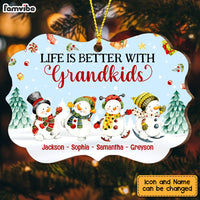 Personalized Life Is Better With Grandkids Snowman Christmas Benelux Ornament SB303 32O47 thumb 1